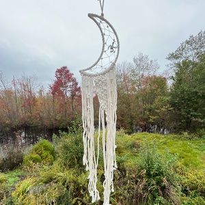 Spiderweb Moon Dreamcatcher wall art mixed media home decor